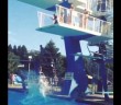 High dive fails terribly as swimmer changes mind