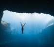 Anna freediving Dean’s Blue Hole