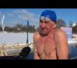 Russian ice swimmers brave -10C temperatures