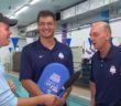 Olympic gold medalists teach kids how to swim