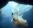 Anna and the sandfall in Dean’s Blue Hole