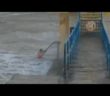 Swimmer Struggles to Emerge From Rough Sea in Salthill as Storm Brendan Hits Galway