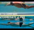 Swim stroke comparison: intermediate vs pro swimmer