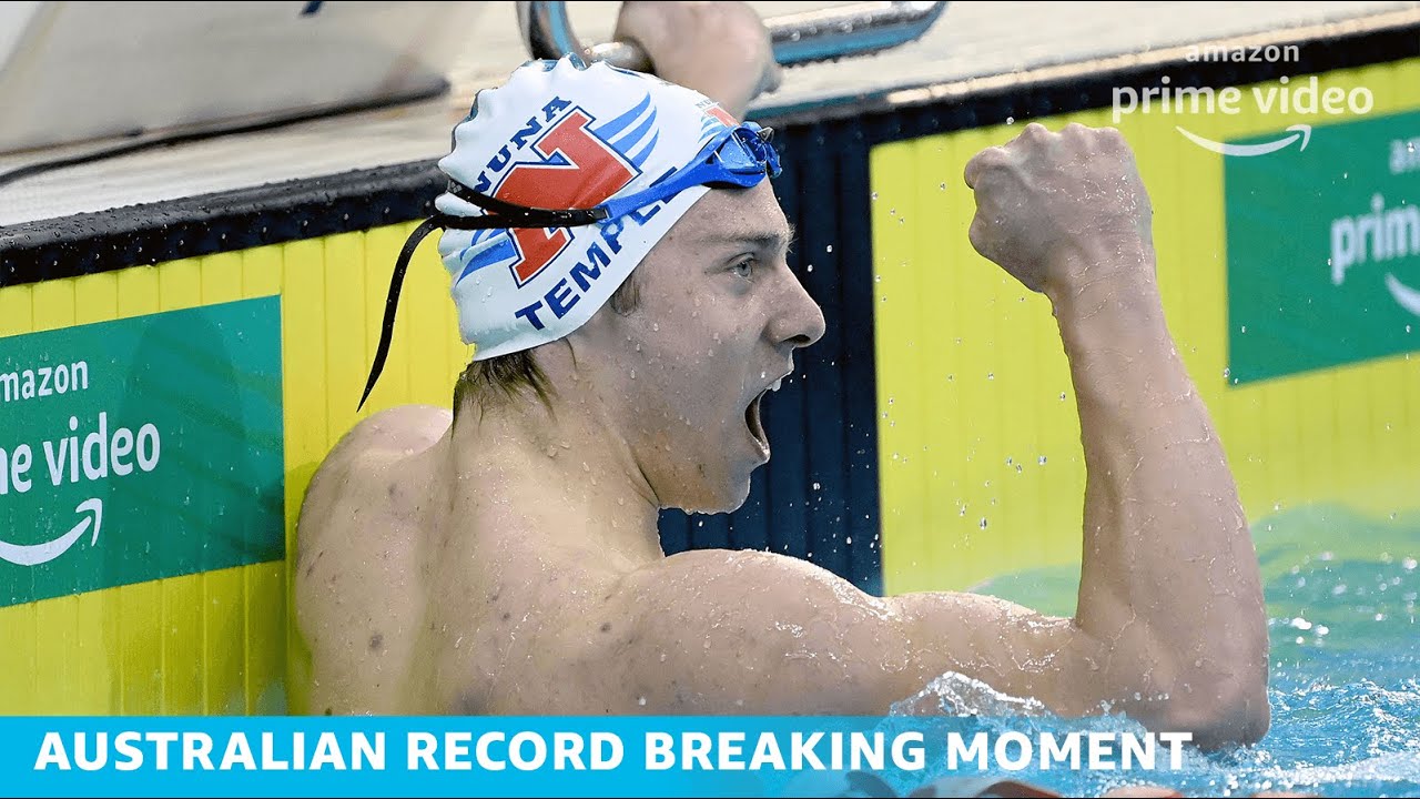 Matthew Temple l Australian Record Breaking Moment | 2021 Australian Swimming Trials | Amazon Prime