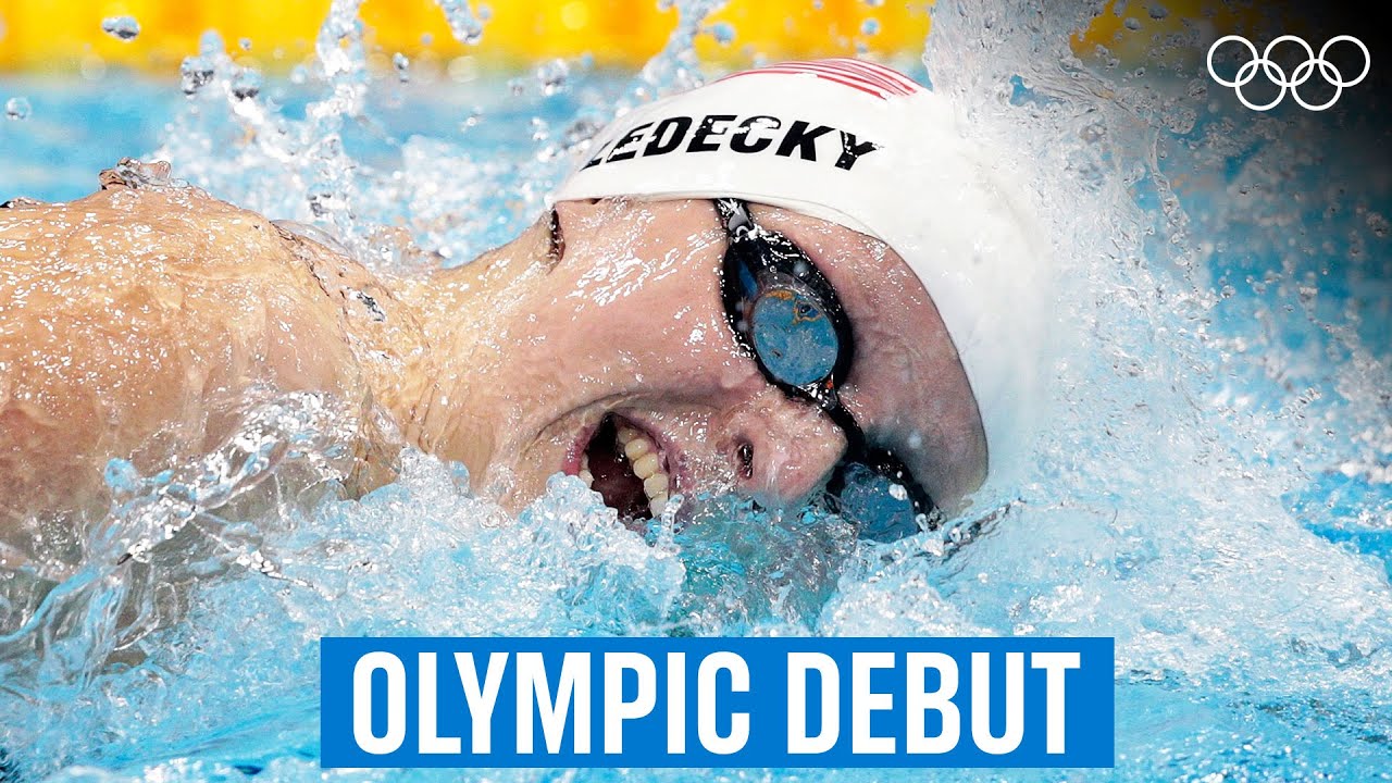 15-Year-Old Katie Ledecky’s 🇺🇸 First Olympic Race | Olympics