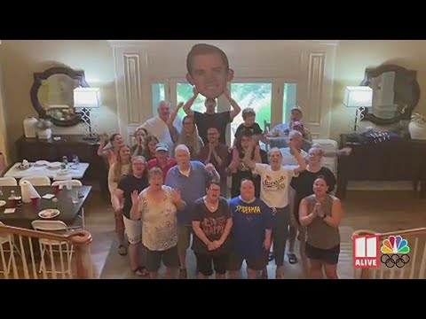 Olympic Swimmer Gunnar Bentz Family Watch Party | 11Alive