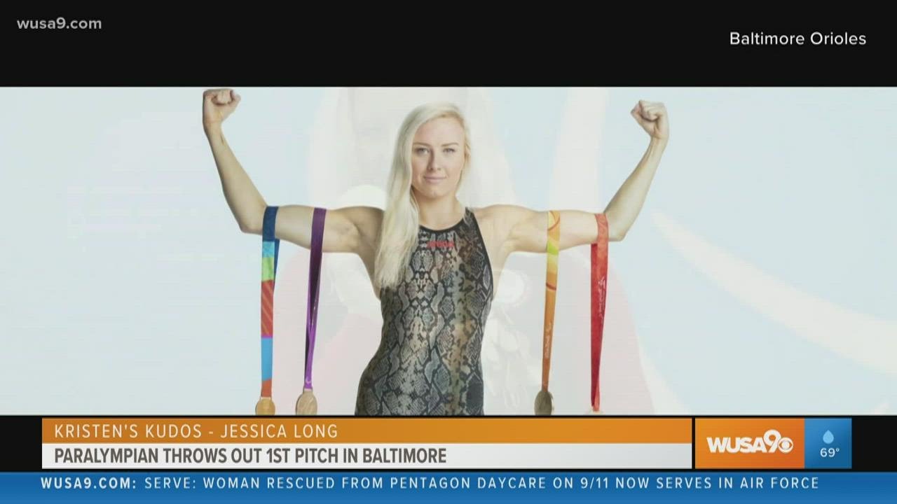 A Gold Medal Pitch! Jessica Long Throws Out First Pitch at Orioles Game | WUSA9