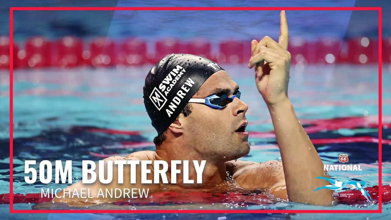 Michael Andrew Touches First for Victory in 50M Butterfly | 2023 Phillips 66 National Championships | USA Swimming