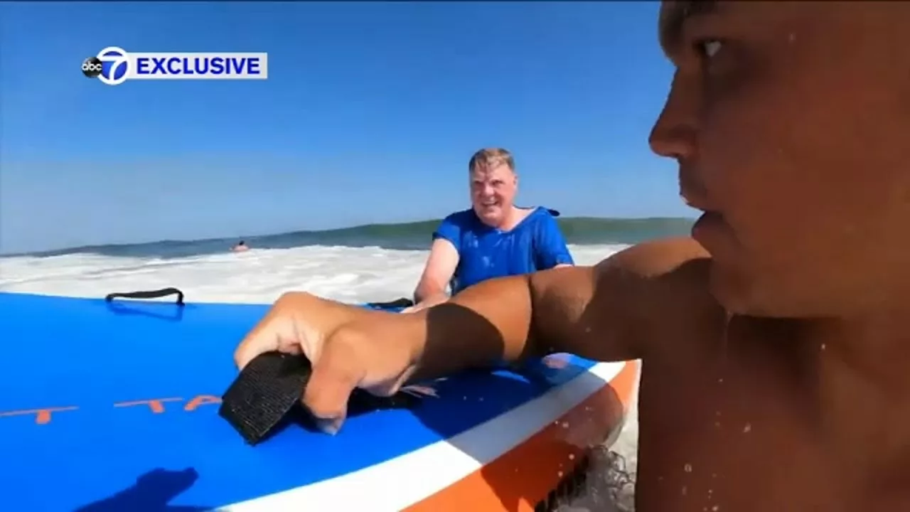 Ex-Marine, Surfer Saves Swimmer From Rip Current at New Jersey Beach | ABC 7 Chicago