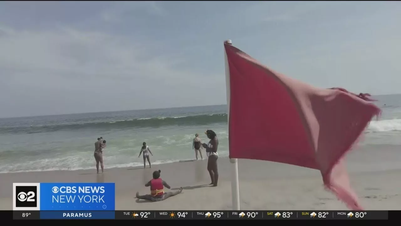 Swimming Not Allowed at Asbury Park Beach Due to Dangerous Rip Currents | CBS New York