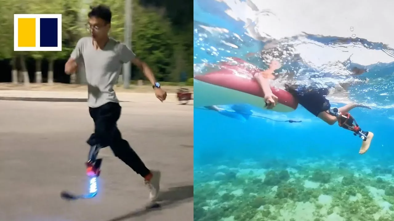 China’s ‘Iron Man’ Modifies Prosthetic Leg to Run and Swim | South China Morning Post