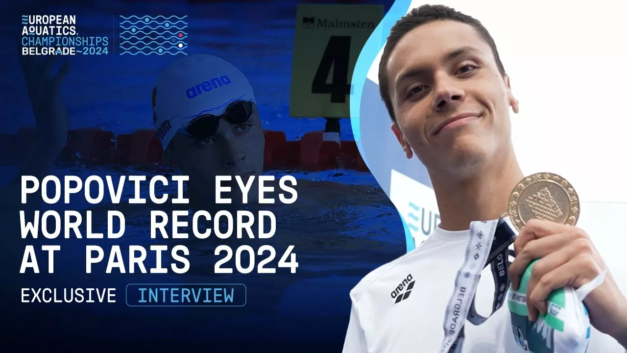 David Popovici Eyeing World Record At Paris 2024 – Interview | Belgrade 2024 | European Aquatics TV